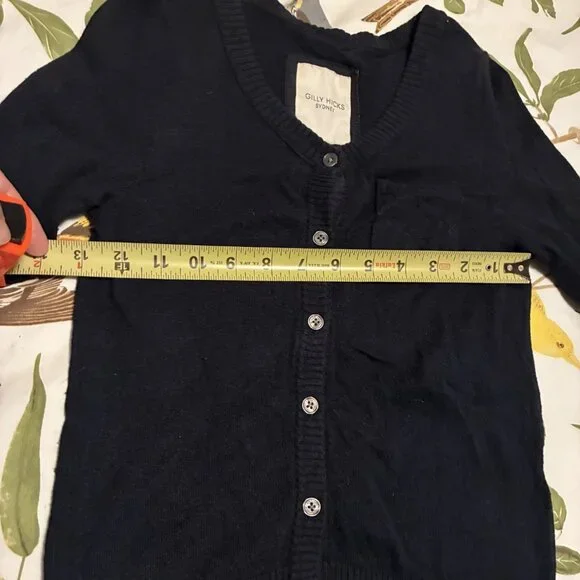 Gilly Hicks navy blue summer sweater cardigan size XS - preloved - Picture 2 of 7